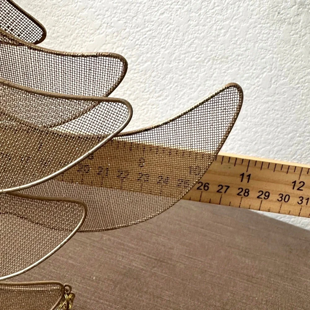 Pier 1 Imports Tabletop Christmas Tree Gold Wire Mesh Teardrop Crystals Star Top